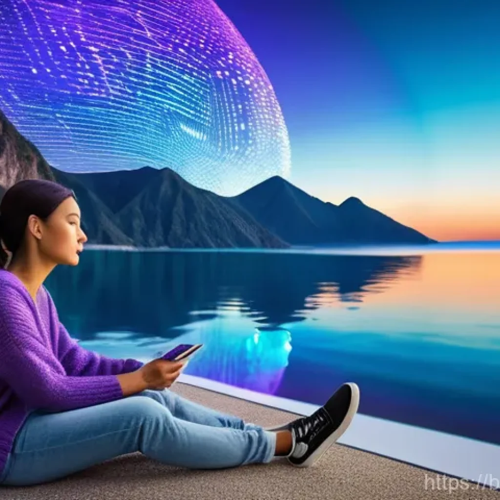 빅데이터와 관광 - **Prompt:** A young, diverse traveler (mid-20s, dressed in stylish casual wear, e.g., jeans, a sweat...