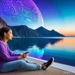 Home 6 빅데이터와 관광 - **Prompt:** A young, diverse traveler (mid-20s, dressed in stylish casual wear, e.g., jeans, a sweat...