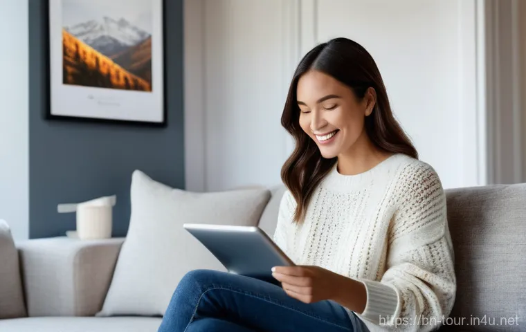 인공지능 기반의 관광 경영 - **Prompt 1: AI-Powered Travel Planning at Home**
"A young woman, in her late 20s, with a warm sm...