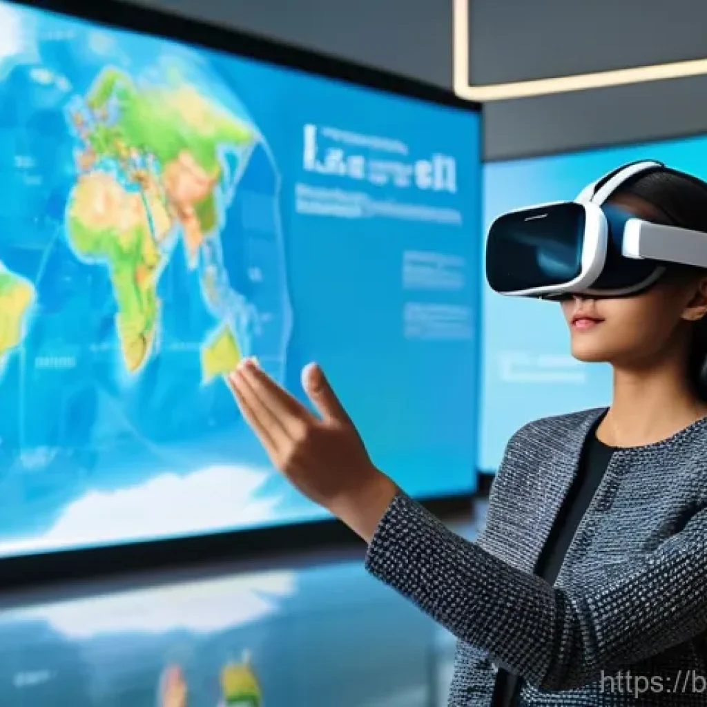 관광학 학습 방법 - **Prompt:** A vibrant, futuristic classroom setting where diverse young adult students, dressed in s...