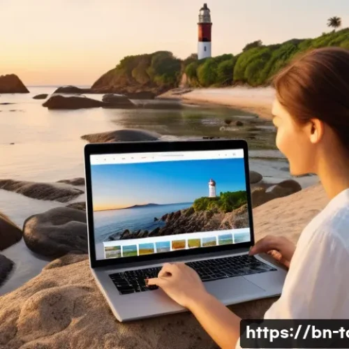 디지털 관광 마케팅 - **Prompt:** A vibrant, high-angle shot showcasing the digital gateway to travel. In the foreground, ...