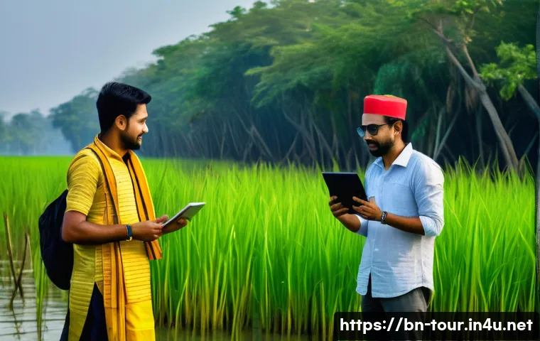 관광 컨설팅 - A vibrant and detailed scene showcasing a Bengali tourism entrepreneur engaging with both local and ...